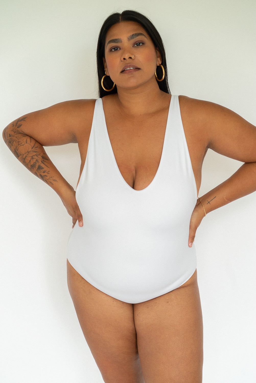 Minimalist One Piece Swimsuit in Flat White – Londre Bodywear Canada
