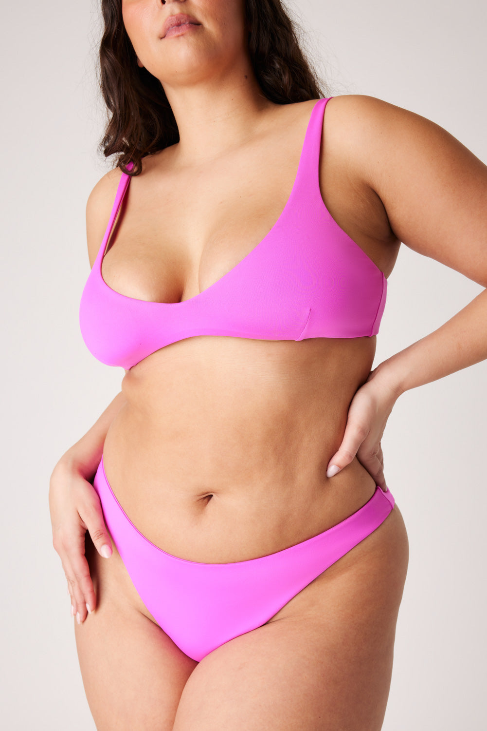 The Plunge Scoop Top - Fuchsia