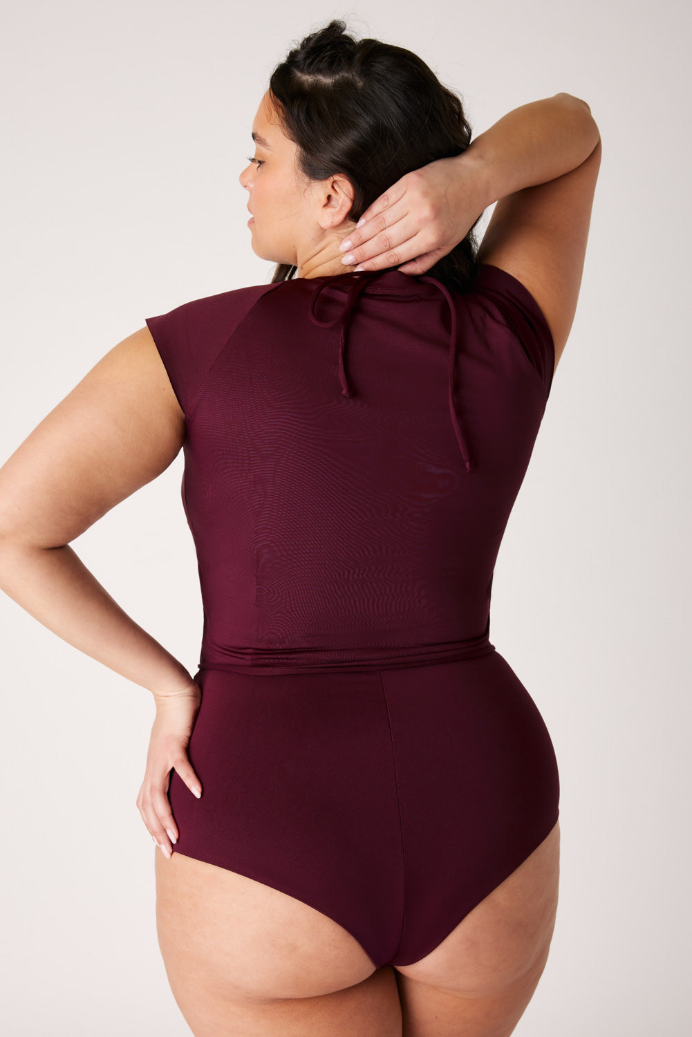 The Short Sleeve Surf Top - Dark Cherry