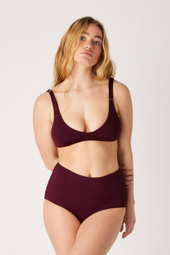The Plunge Scoop Top - Dark Cherry