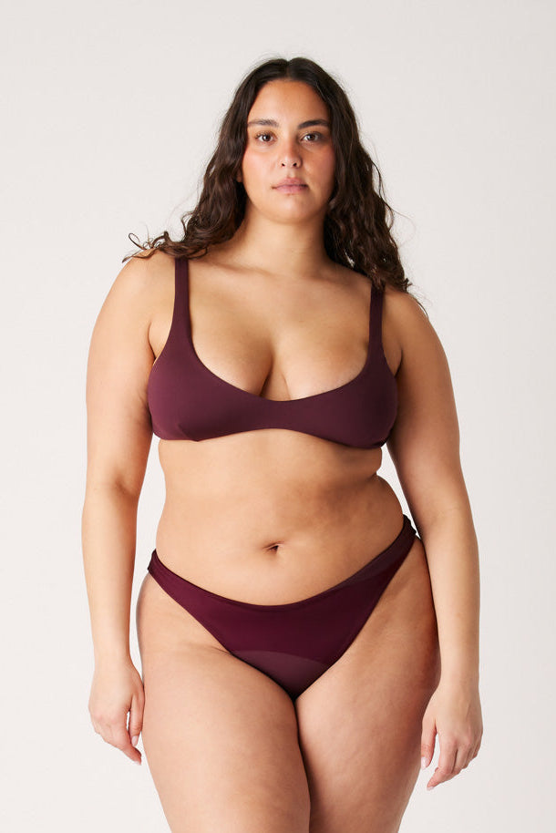 The Plunge Scoop Top - Dark Cherry