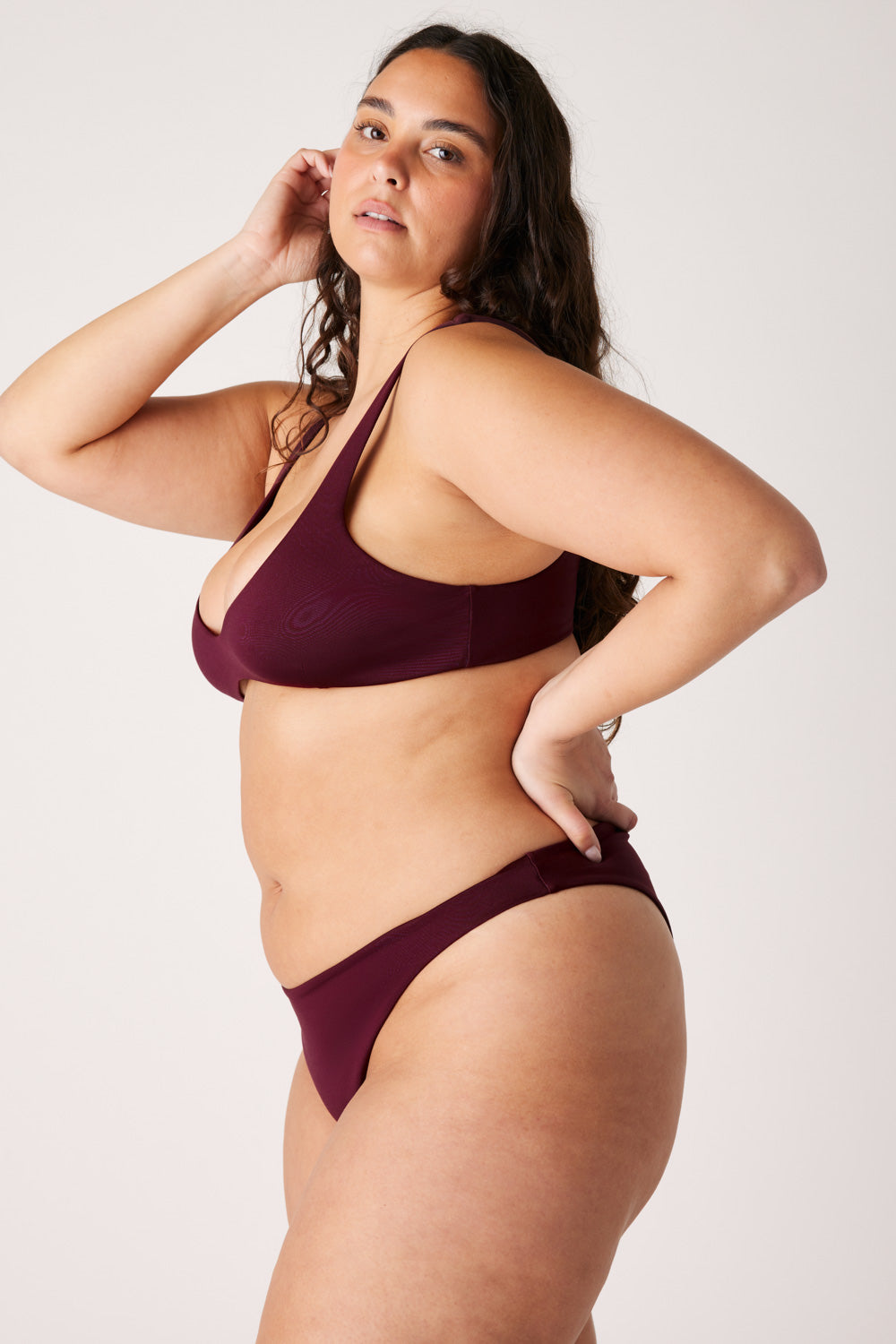 The Plunge Scoop Top - Dark Cherry