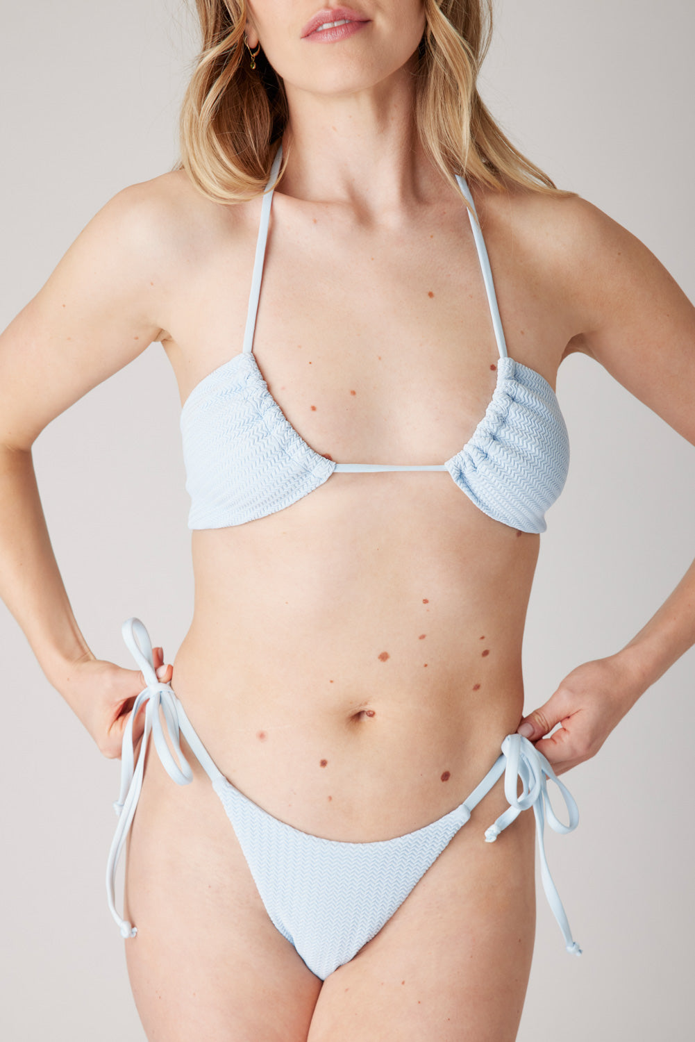 The Tied Up Top - Powder Blue Ripple