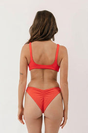 The Plunge Scoop Top - Fiesta Red