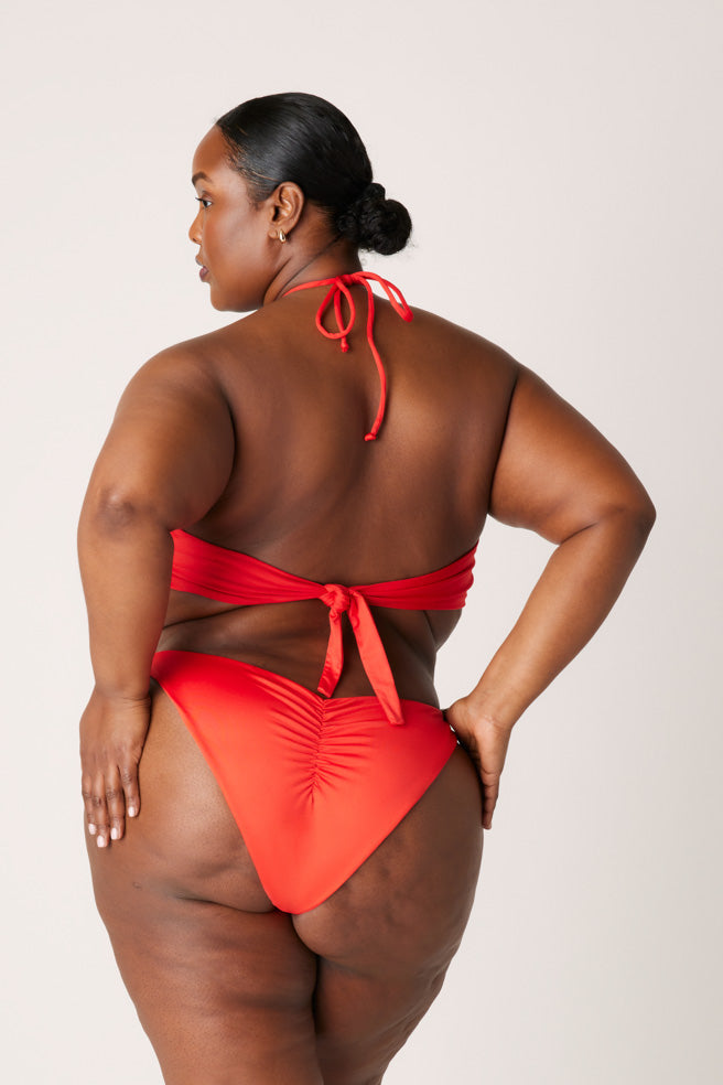 The High-Leg Scrunch Bottom - Fiesta Red