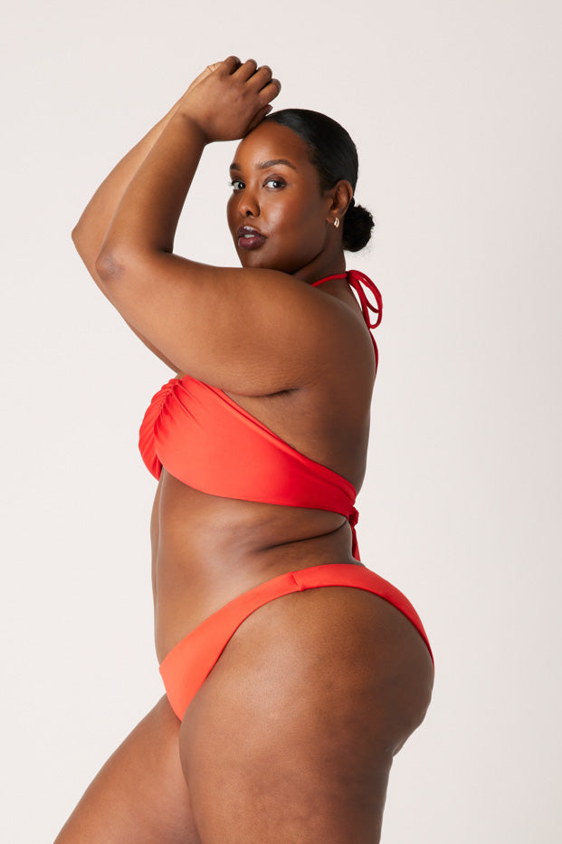 The High-Leg Scrunch Bottom - Fiesta Red
