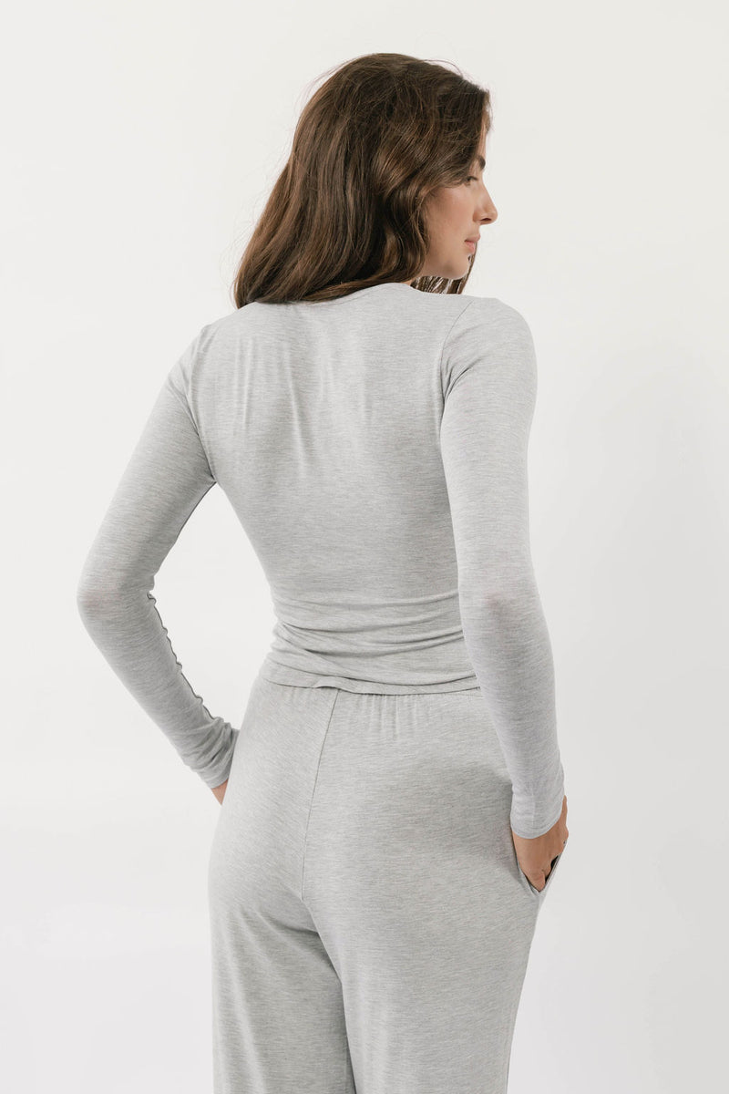 The Cool-Comf Classic Crew Longsleeve - Heather Gray