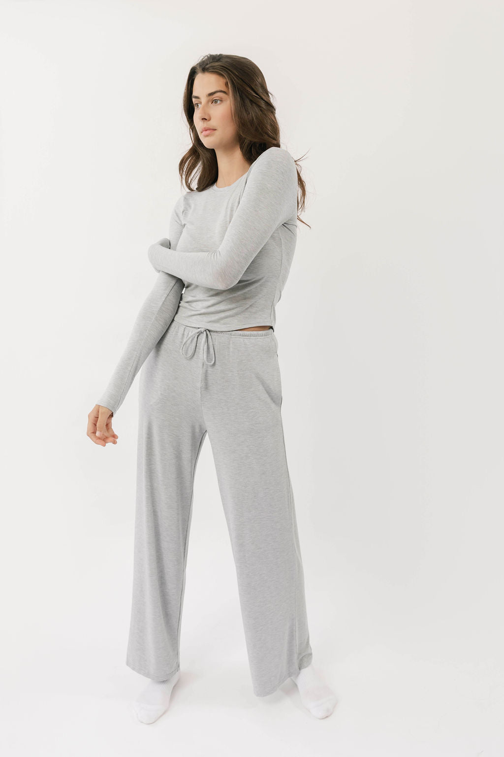 The Cool-Comf Classic Crew Longsleeve - Heather Gray