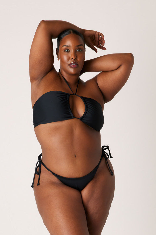 The Side Tie Bottoms - Matte Black