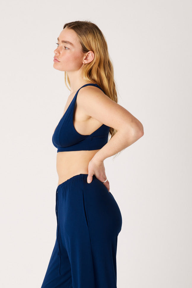 The Cool-Comf Longline Bra - Soft Navy