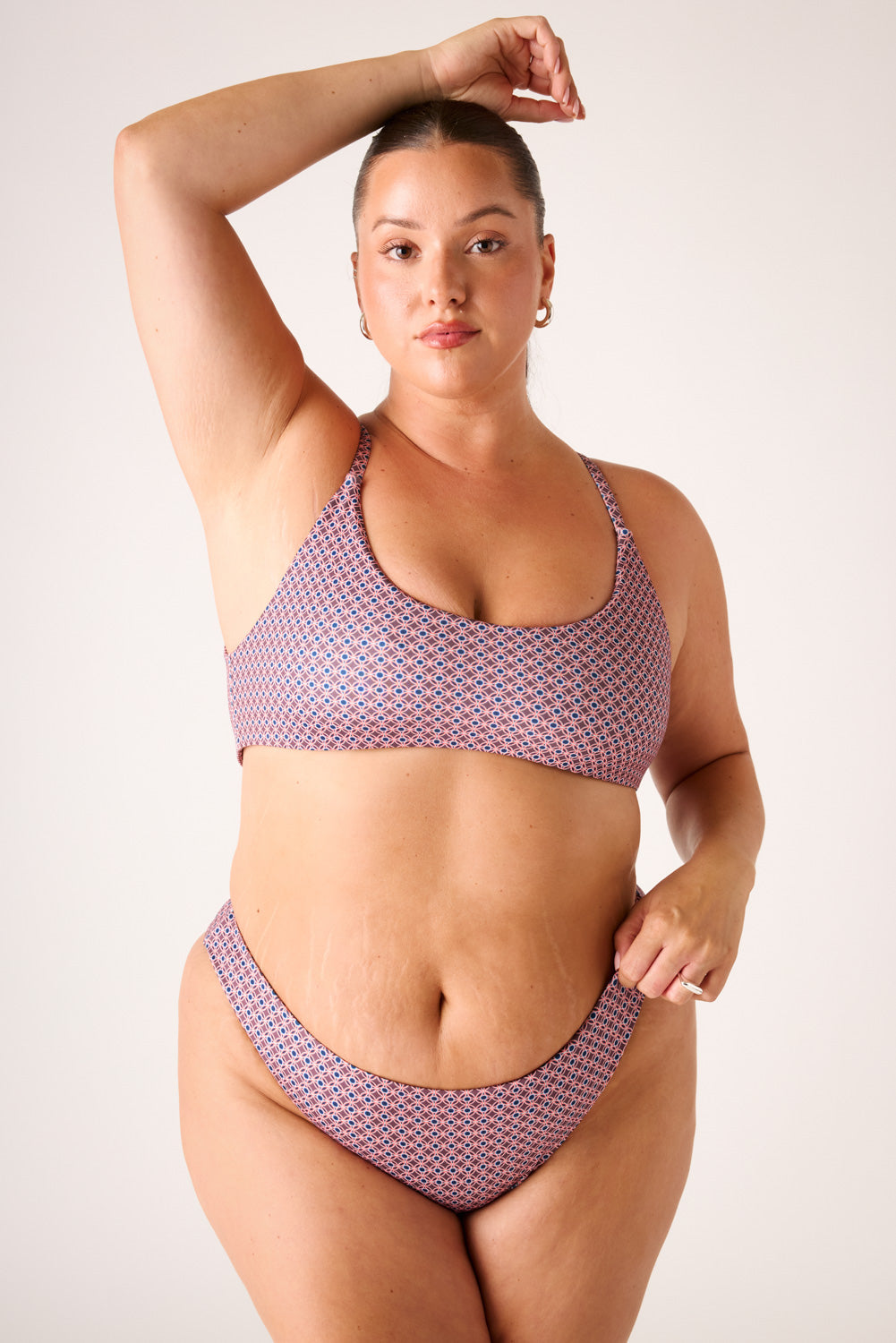 The Adjustable Bralette Top - Aegean Geo