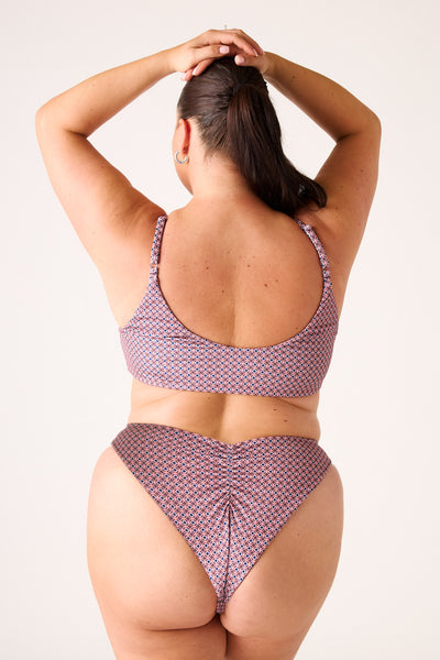 The Adjustable Bralette Top - Aegean Geo