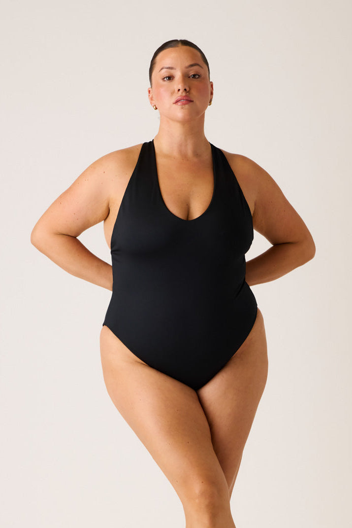 The Crossback One Piece - Matte Black