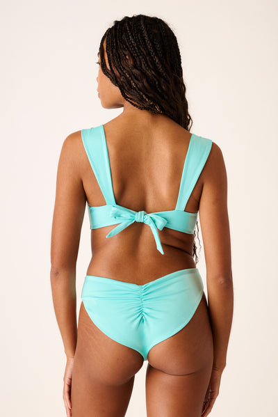 The High-Leg Scrunch Bottom - Aquamarine